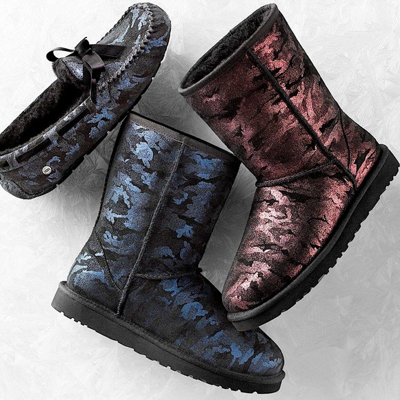UGG CLASSIC SHORT METALLIC CAMO BOOT Size 8 - Picture 9 of 11